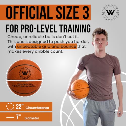 WAWAWEWA Silent Indoor Basketball Mini Size 3 Foam Training Ball 22"