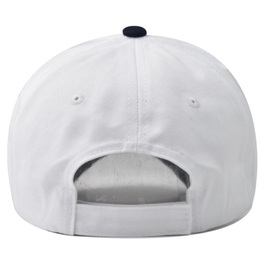 2Pcs Anchor Embroidered Captain Hat Skipper Boating Baseball Caps Adjustable Nautical Yacht Navy Marine Sailor Trucker Hat for Women Men - White & Navy