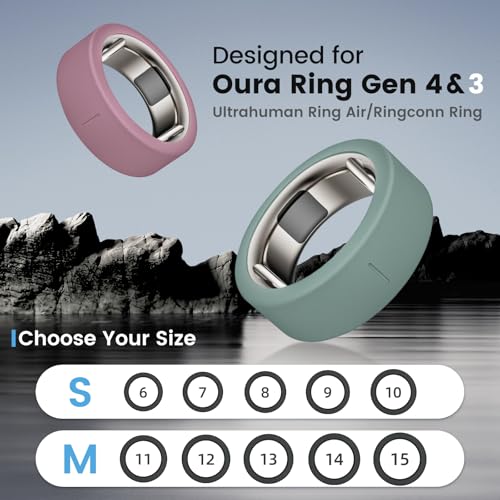 Silicone Ring Cover for Oura Ring Gen 3/4 - Size S (6/7/8/9/10), 10 Colors