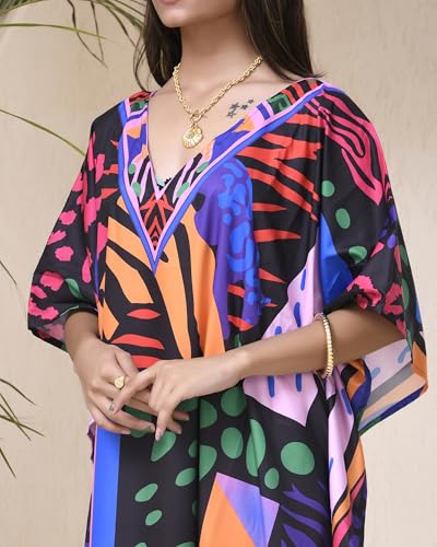 ReynosoHomeDecor Women's Batwing Sleeve Kaftan Dress - Maxi Beach Cover Up