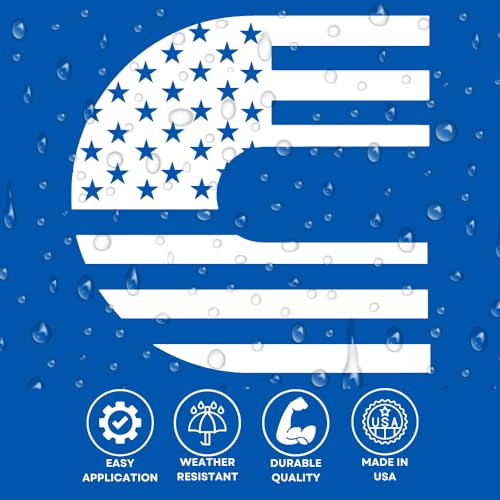 American Flag Vinyl Decal - 5x5 Glossy White for Trucks