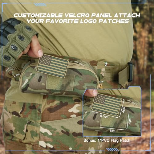 Tactical Molle Glasses Pouch | Semi-rigid Shell with Flag Patch