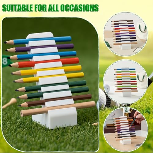 Golf Pencil Display Stand for 10 Pencils - Stylish Desk Organizer