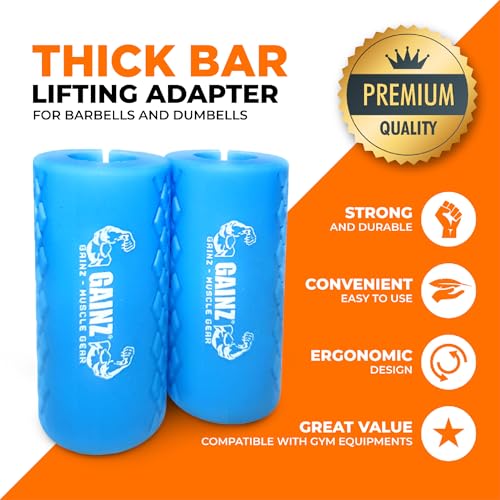 Thick Grips Dumbbell Barbell Weight Lifting Adapters - Blue