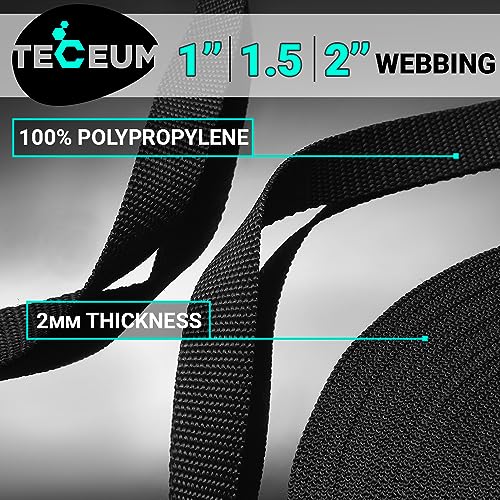 Heavy Duty Polypropylene Webbing Strap - Black, 1" x 10 Yards