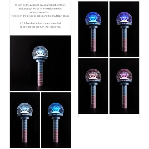 KPOP HEAVEN Seventeen Official Lightstick VER.3 10th Anniversary + 3 Extra Photocards Set