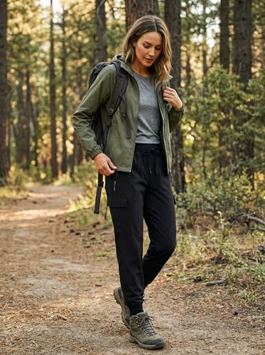 Quick Dry Women's Hiking Cargo Pants - Regular 27-29" / Medium / Black