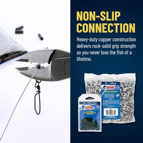Thin Wall Double Barrel Fishing Line Crimp Sleeves - Black #1 .033" - 36 Pc