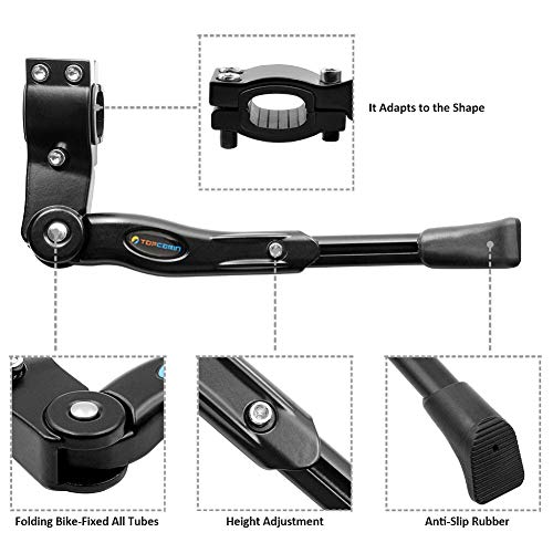 Adjustable Aluminium Alloy Bike Kickstand - Black for 22-28 Inch Wheels