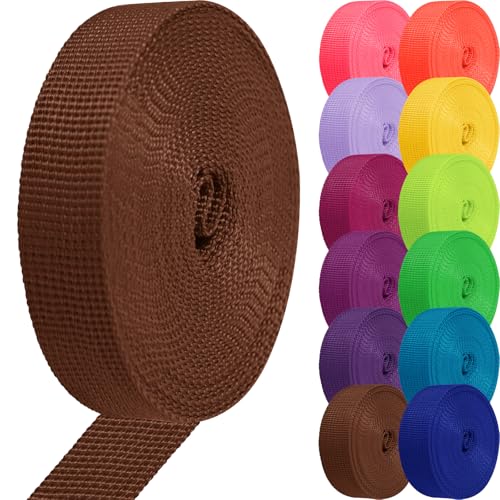 Polypropylene Webbing Strap - 1 Inch x 10 Yards - Brown