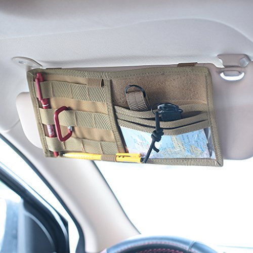 Tactical MOLLE Vehicle Visor Organizer Pouch - Black
