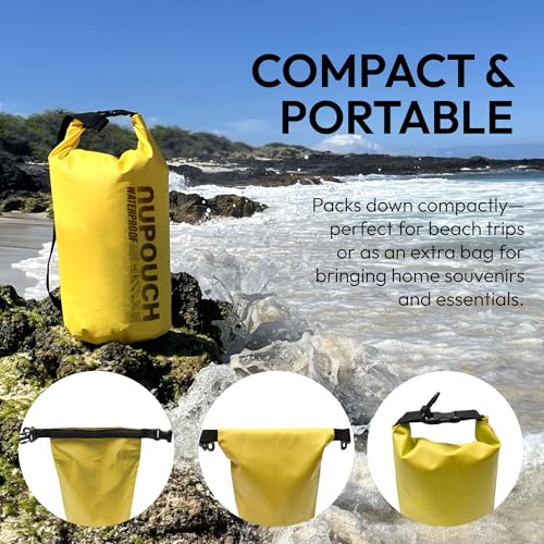 Nupouch Waterproof Dry Bag 5L Pink - Lightweight Travel Kayak & Beach Storage