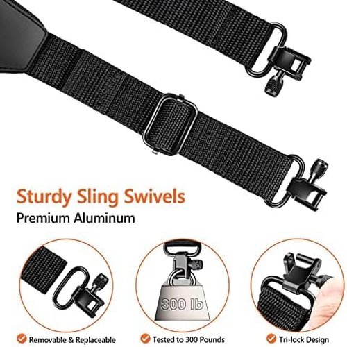 EZshoot Two Point Sling - Comfortable Neoprene Padded Shoulder Strap | Adjustable Length for Outdoors