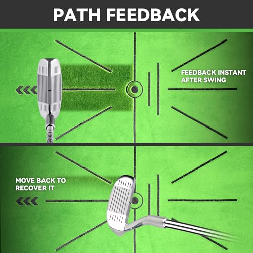 Golf Hitting Mat with Swing Path Feedback - Portable Practice Mat