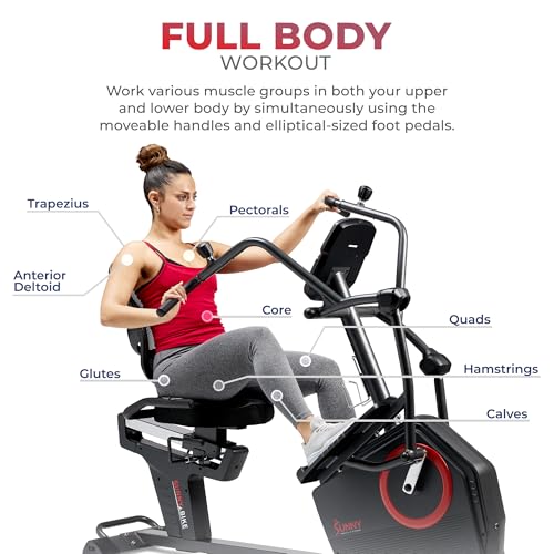 Electromagnetic Recumbent Elliptical Trainer with Arm Exercisers