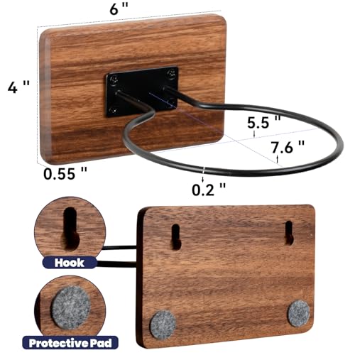 Rovarahoom Acacia Wall Mount Basketball & Sports Ball Holder - 4 Pcs