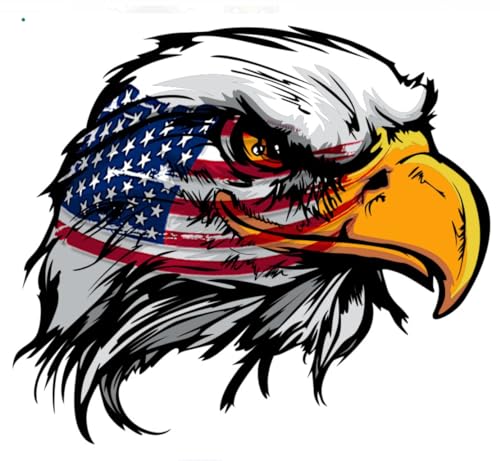 Patriotic Bald Eagle Vinyl Decal Sticker - 5 Inch