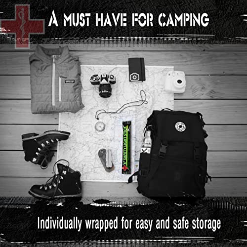 Ultra Bright Green Glow Sticks - 6 Inch Emergency Light Sticks for Camping, Parties, and Blackouts - 12 Hour Duration