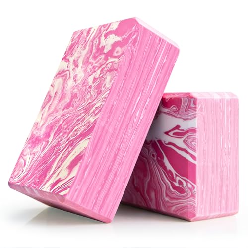 High-Density Yoga Blocks - 2-Pack Non-Slip EVA Foam - Camo Pink