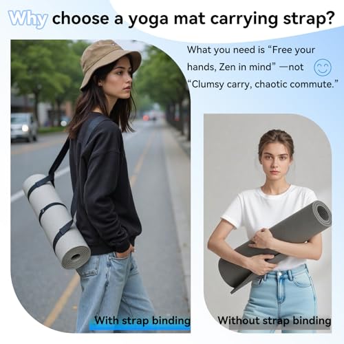 Adjustable Yoga Mat Carrier Strap - Thick Non-Slip Yoga Mat Holder