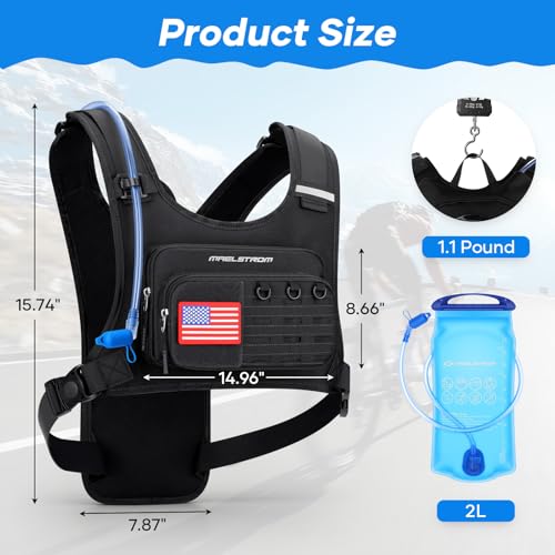 Hydration Running Vest with 2L Water Bladder - Black