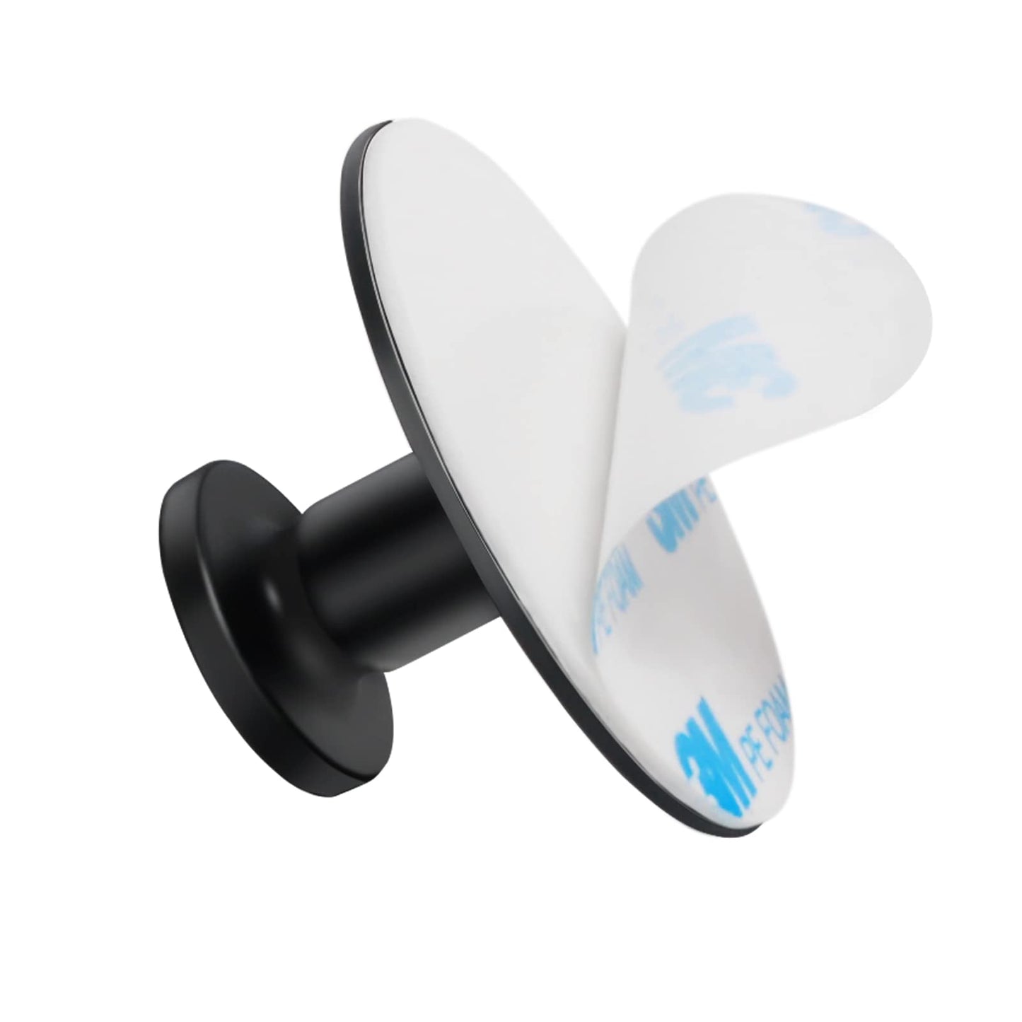 LJLink Modern Round Hook Matte Black Self Adhesive Wall Hook 2 Pack Stainless Steel Coat Hooks Towel Hanger for Kitchen Bathroom