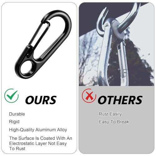 20 Pcs Mini Carabiner Clips - 1.2 Inch Zinc Alloy Keychains