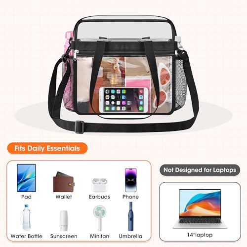 Clear Tote Bag - Stadium Approved 12x6x12 for Work & Sports