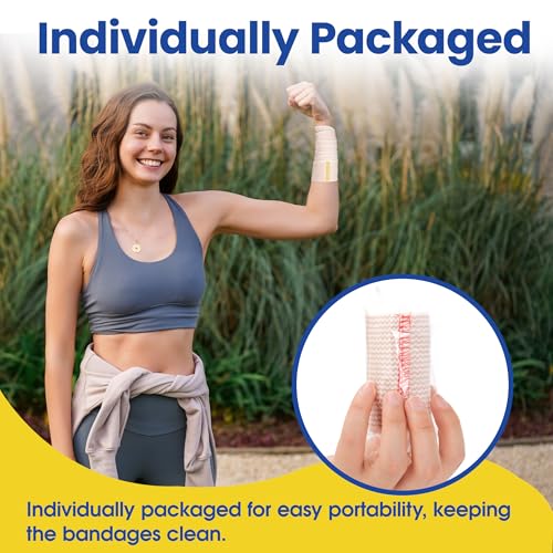 3" Elastic Compression Bandage Wrap - 4 Pack for Knee & Ankle