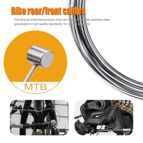 107PCS Stainless Steel Bicycle Cable Kit - Silver