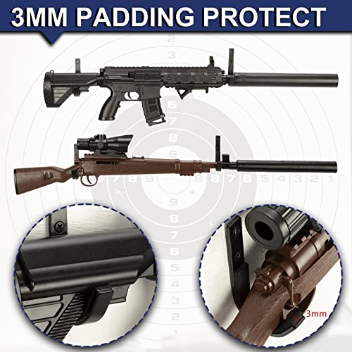 Heavy Duty Gun Rack Wall Mount - 2 Pairs Black Horizontal Hooks