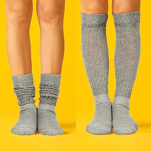 Slouch Socks for Women - 3 Pairs in Black, White, Gray