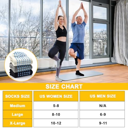 Non-Slip Cushion Socks for Yoga & Pilates - 6 Pairs