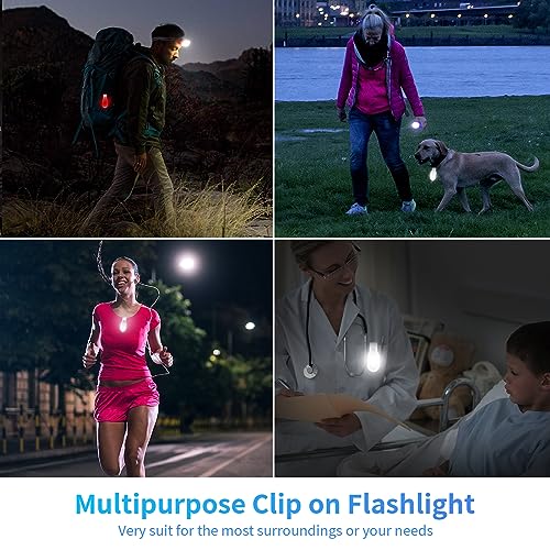 Rechargeable Blue Nurse Clip-On Light for Night Shift, Hands-Free LED Flashlight