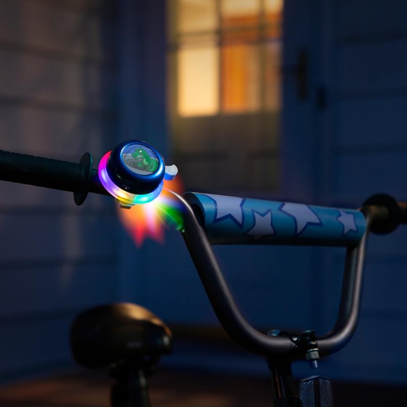 Space Brightz – Light Up Dinosaur Blue Kids Bike Bell – Bike Bell for Boys, Boys Bike Bell, Bicycle Bell