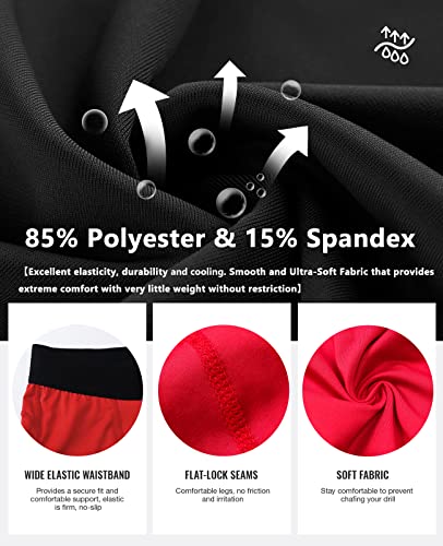 Men's Compression Pants - Athletic Leggings Tights, Small Red