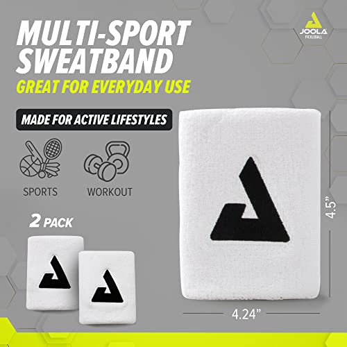 Moisture Wicking Wristband 2 Pack - White Elastic Sweatbands