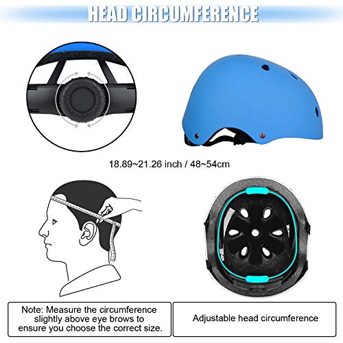 Kids Bike Helmet and Protective Gear Set - Blue, Size S (3-10 Years)