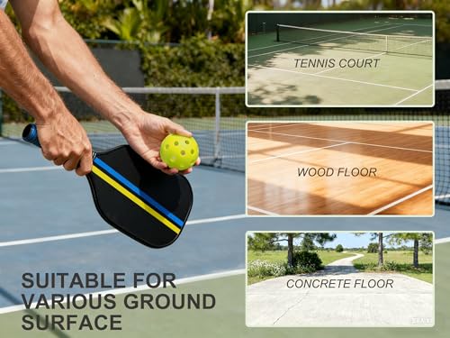 4 Pack Outdoor Pickleball Balls - 40 Hole High-Visibility TPE with Mesh Bag