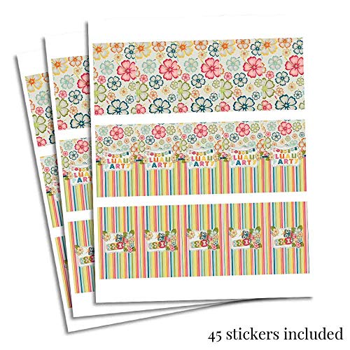 Tropical Luau Hawaiian Candy Bar Wrappers – 45 Pack, 1.4 x 2.6 in Labels, Amanda Creation (Variation: Tropical Luau Hawaiian)