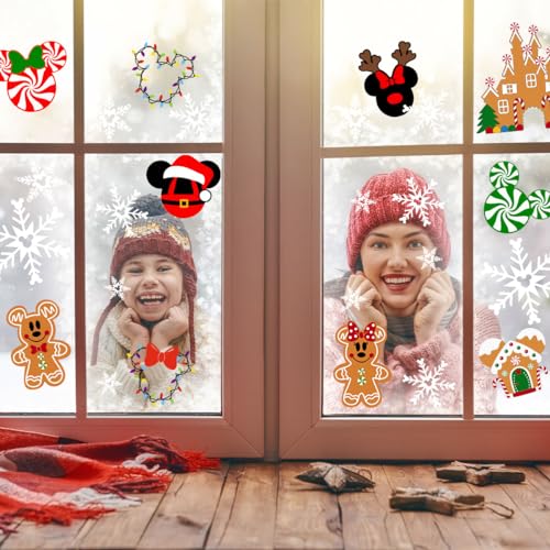 Gingerbread Christmas Window Clings - 9 Sheets Decorations