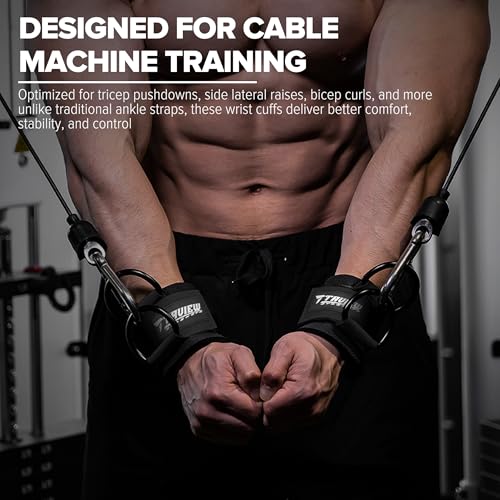 Adjustable Cable Wrist Cuffs for Upper Body Workout - Gym & Home Resistance Training