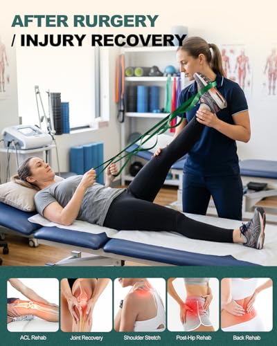 Non-Elastic Stretching Strap for Physical Therapy & Rehab - Hunter Green/75"x1"