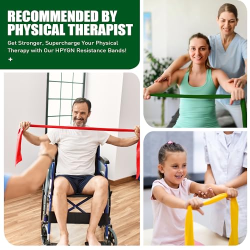 3 Levels Non-Latex Exercise Bands Set - Red/Yellow/Green 4.9ft