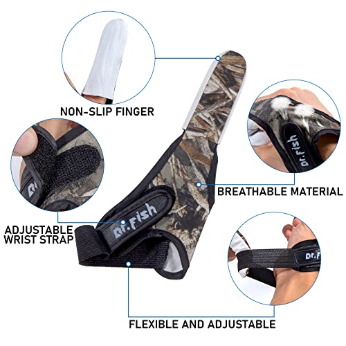 Fishing Gloves - 2 Finger Sheepskin Protector, Size L