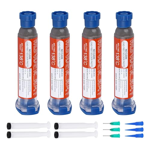 Wonderway Sn42/Bi58 T4 Lead Free Solder Paste No Clean, 138¡É Melting Point (30gx4packs)