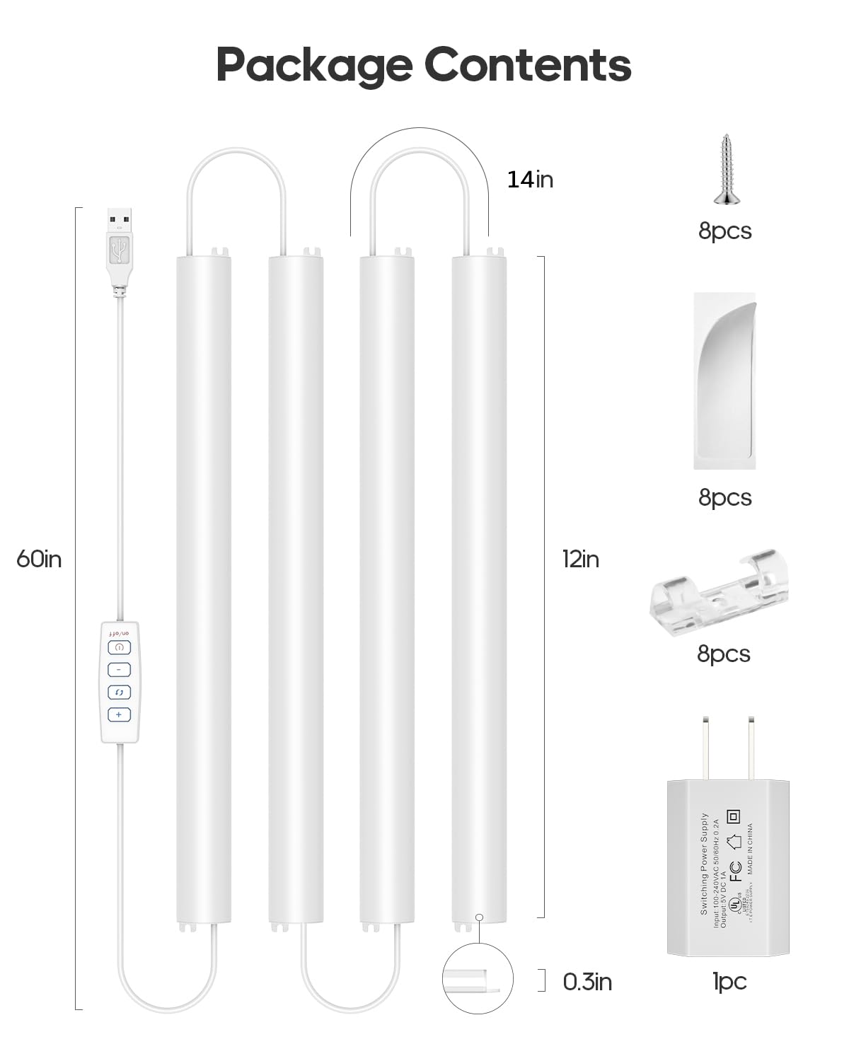 GOODEA Plug-in Under Cabinet Lights, 12inch Ultra Thin LED Dimmable Closet Lights with Memory Function, 3 Color Temperature Under Counter Lights for Kitchen, Cabinet, Workbench, Bookshelf, Desk