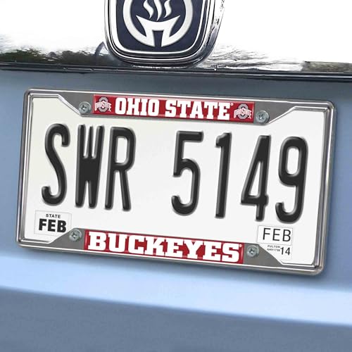 NCAA Chrome Metal License Plate Frame - Ohio State Buckeyes