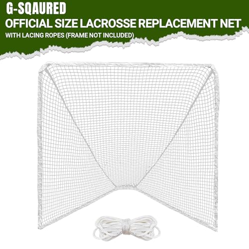 Lacrosse Goal Replacement Net 4mm Heavy Duty 6x6x7ft with Lacing Rope