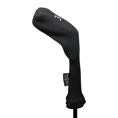 All Hybrid Head Cover Golf Club Black Sleek Tight Fit Headcover Set 3-PW Acrylic Head Covers 3 4 5 6 7 8 9 PW Easy to See Large White Embroidered Numbers